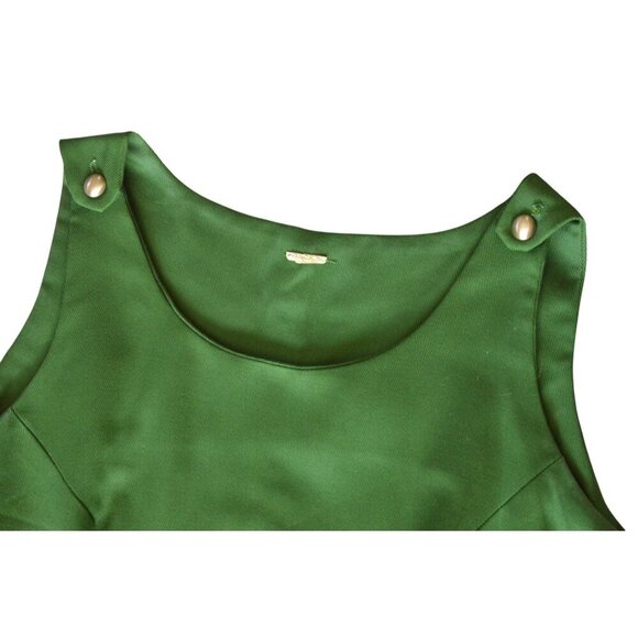 Vintage 60s Handmade Dark Olive Green Womens Shift Dress Size Small Earth Girl - Picture 5 of 10